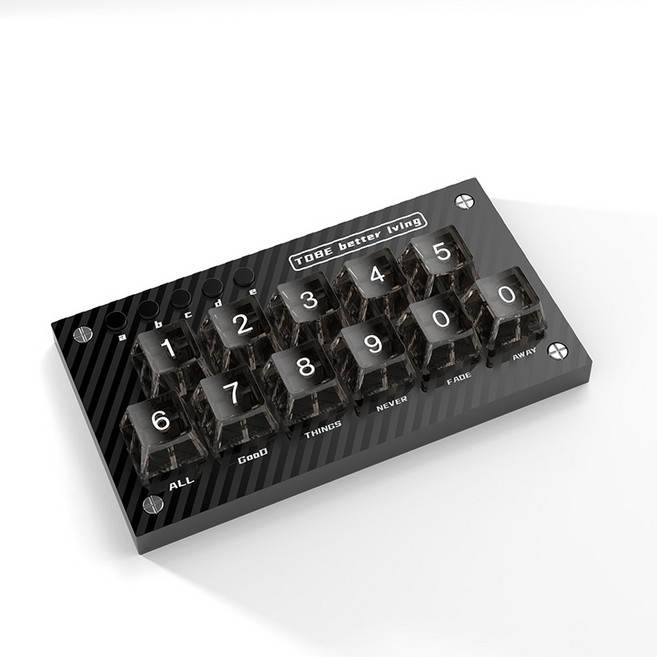 Keyboardman 創意汽車臨時停車號碼牌 鍵盤可按壓設計, 1個, 透光黑