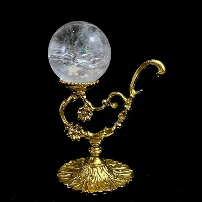 高品質白水晶水晶球 帶彩虹光澤 居家風水擺飾 獨特禮物, 1個, Y6白水晶4.1cm重96克(帶彩虹)