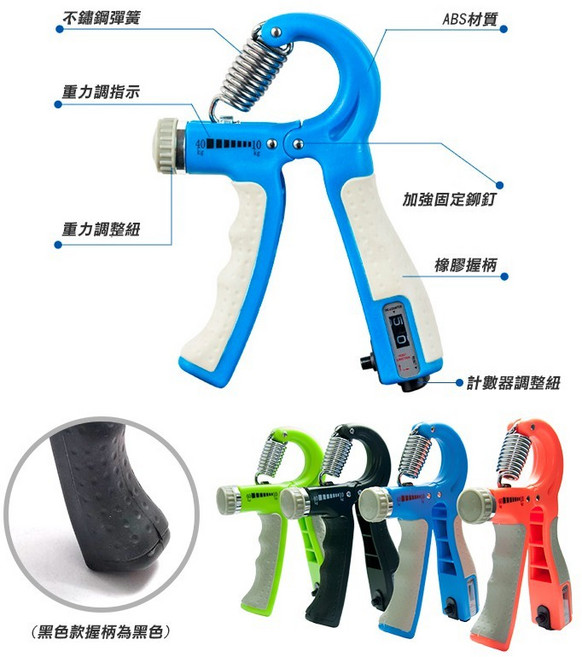 計數握力器 10-40kg 可調式 腕力器 手指訓練 健身器材, 1個, (X5)計數握力器-隨機出貨, N/A