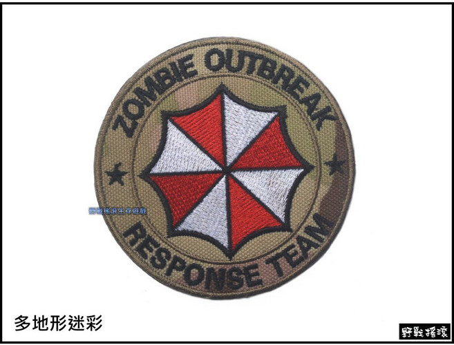 野戰搖滾 /生化危機保護傘-殭屍快速反應小組/ 刺繡臂章肩章惡靈古堡徽章, ACU迷彩, 1個