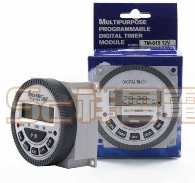祥昌電子 FRONTIER TM619 微電腦數位定時器 12V/24V, 1個, 12V