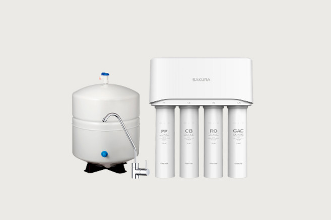 櫻花原廠 RO P0121 標準型RO淨水器 高雄淨水器 四道濾心 專利濾心卡榫 無鉛驗證龍頭 漏水斷路器, 1個, 空機宅配(不含安裝)