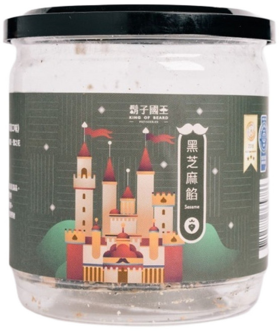 NO.8鬍子國王研發 黑芝麻餡蛋捲 獨立包裝 無添加人工色素及防腐劑 健康美味 送禮自用, 140g, 1個