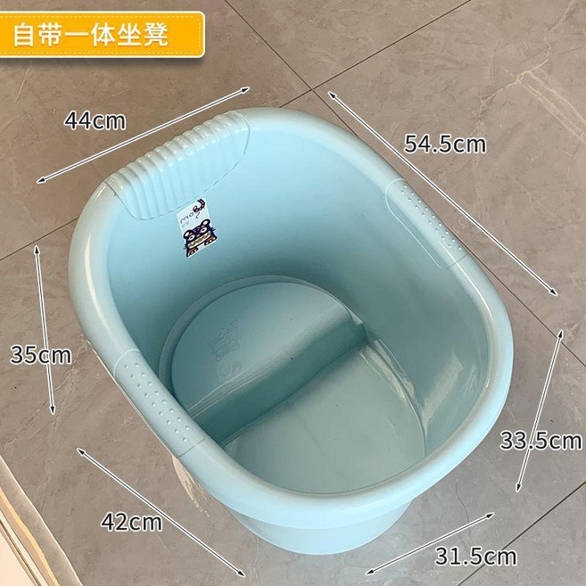 寶寶泡澡桶 兒童洗澡桶 嬰兒浴盆 浴桶 坐躺兩用 加深款 可坐家用 全身澡盆 帶排水口, 新款藍色 0-4歲 可泡全身, 加高藍色