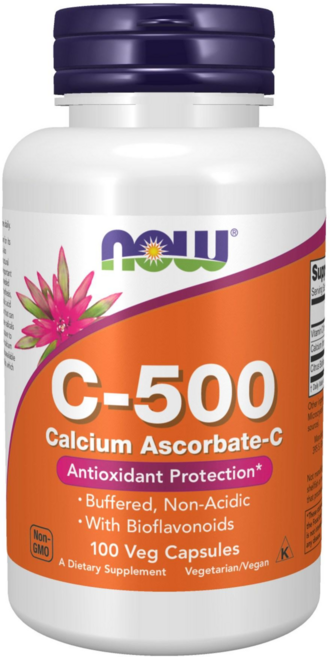 NOW Foods 維生素C-500生物類黃酮膠囊, 100顆, 1罐