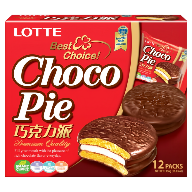 LOTTE 樂天 巧克力派 12個, 336g, 1盒
