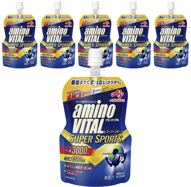 AJINOMOTO 味之素 aminoVITAL Super Sport 胺基酸 3000mg 檸檬酸 1500mg 蘋果口味 100g 6入, 1包, 6個