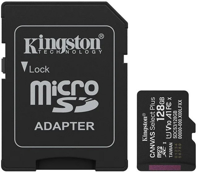 金士頓 microSDXC 記憶卡, 1個, 128GB, 128GB