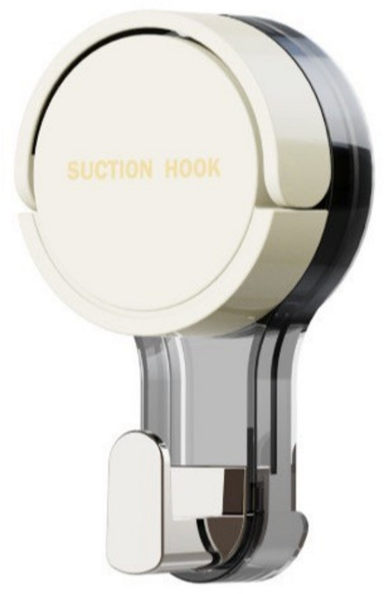 SUCTION HOOK吸盤掛鈎 真空免打孔掛勾 浴室廚房強力掛鉤 90度直角設計 可水洗重複使用 白色, 1個