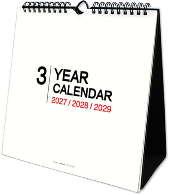 珠友 2027~2029三年吊掛式三角月曆/掛曆/桌曆/行事曆/長期規劃/記事日曆/簡約無印檯曆(小) BC-05396, 素面, 1個