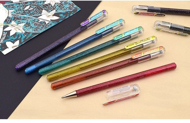 飛龍 PENTEL K110 蝴蝶筆 1.0mm (寫出2種顏色), 1個, 藍+金屬綠 DCX