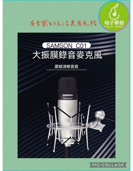 SAMSON C01 大振膜電容式麥克風 心型指向 音質清晰