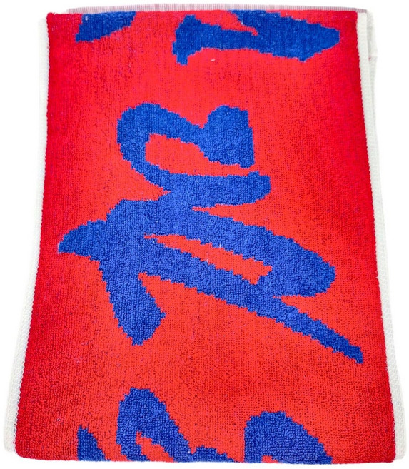 LIFE 來福牌 運動巾 22*120CM 100%棉, 紅藍色, 1條
