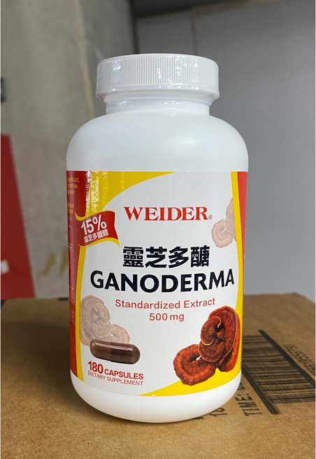 WEIDER 威德 靈芝多醣 膠囊食品 標準化萃取 500毫克, 1個, 180顆