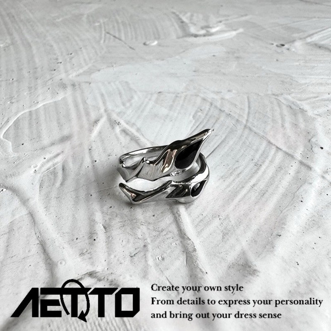 AETTO 黑蠍系列戒指 精緻做工 個性風 金屬質感 開口可調 男女情侶戒指