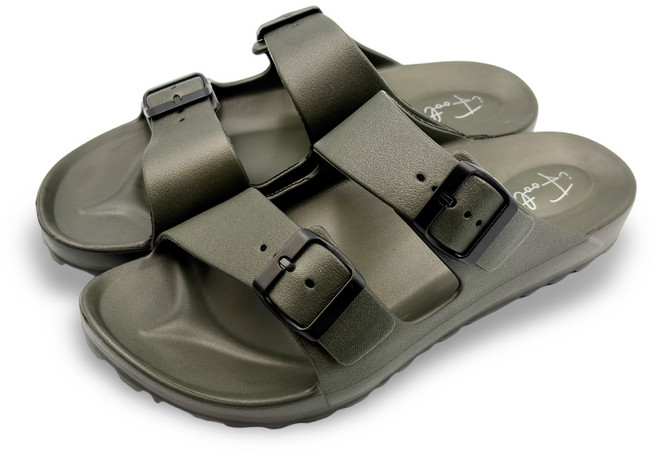 iFoot 輕量防滑男款防水拖鞋 台灣製造, 軍綠,28