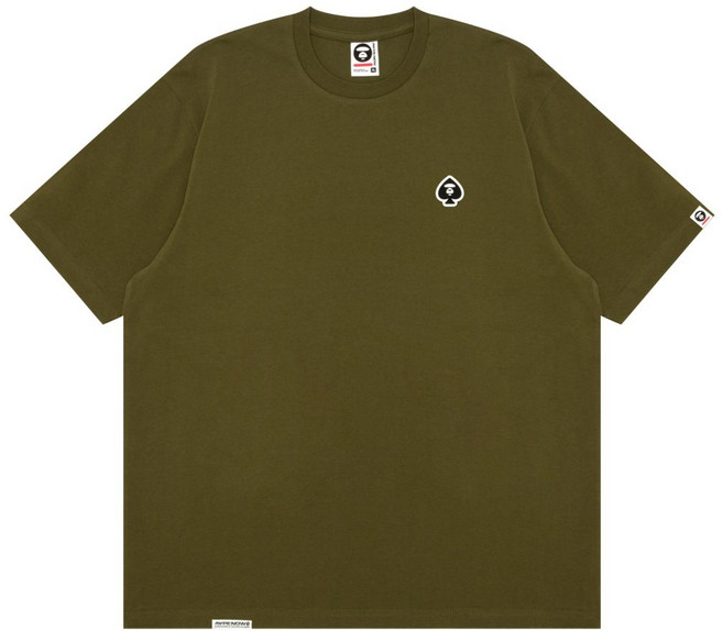 에이프바이베이프 로고 아플리케 코튼 티셔츠