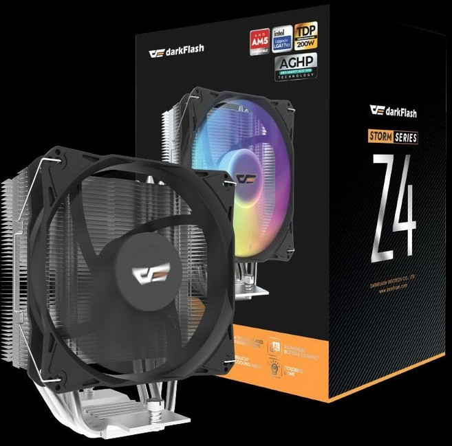 darkFlash Z4 散熱器 (純銅4熱導管/邊緣防刮鰭片/TDP200W), 1個