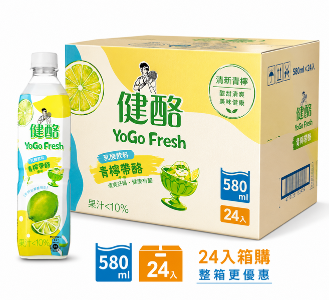 健酪 青檸帶酪 萊姆 乳酸飲料 580ml, 24