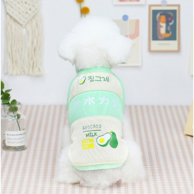 鬼點子 寵物狗狗衣服 夏季新款 透氣親膚, 綠色(酪梨), 1個