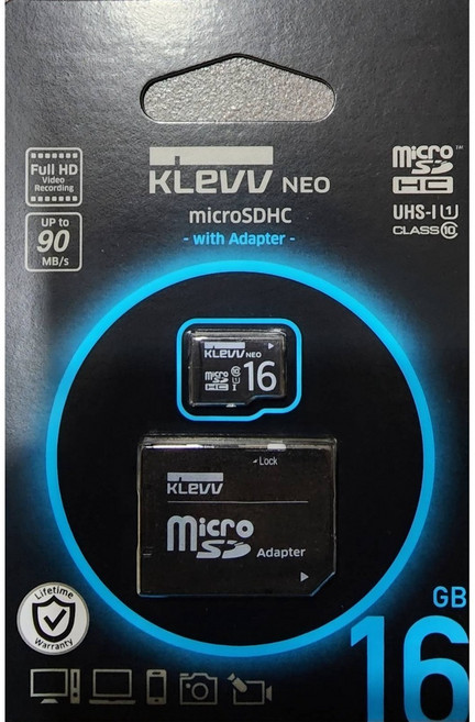藍海小棧 16GB KLEVV Micro SDHC 記憶卡 UHS-1 90MB/S SD卡 TF卡 行車紀錄器 手機, 1個