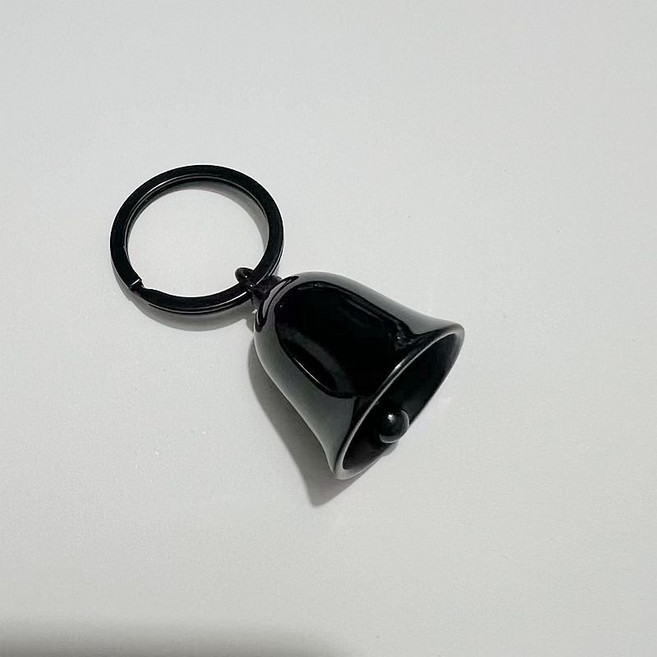 機車風不鏽鋼鈴鐺鑰匙圈, 黑色, 1個