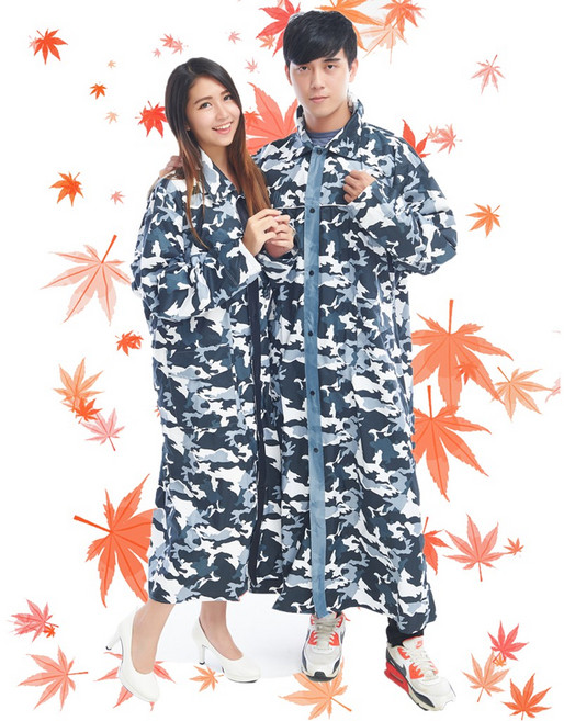 城市迷彩 前開式雨衣 (拉鍊式)