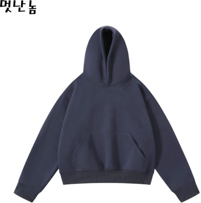 남자 오버핏 후드티 숏후드 커플 두꺼운 후드티셔츠