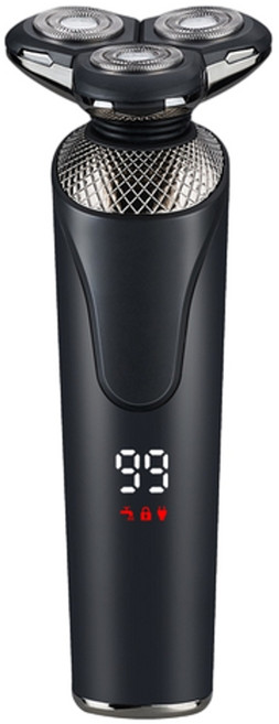 新款電動剃須刀 液晶顯示充電式刮鬍刀, 高貴黑, 1個, 標配數顯 鼻毛 理髮