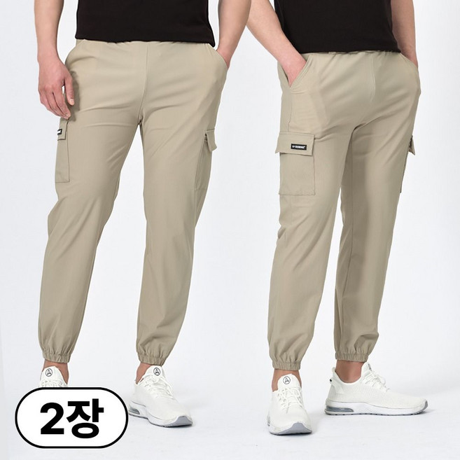 필드웍스 1+1 남성 여름용 아이스 카고 조거팬츠 쿨 스판 냉감바지