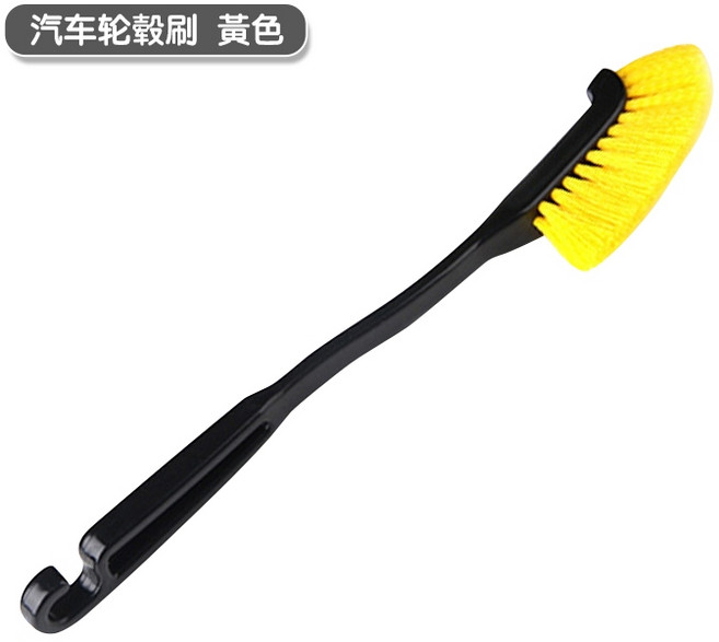 汽車輪框清潔刷 PP刷毛 不傷車, 1個, 單個, 黑色