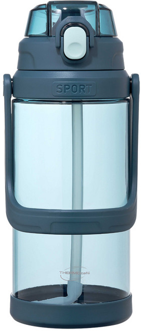 THERMOcafe凱菲 大容量冷水瓶 TCTA-1800ml ONE TOUCH彈蓋設計 超大容量 舒適大提把 外出, BG(長島冰藍), 1個
