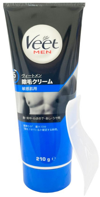 薇婷除毛膏 日本配方 快速溫和脫毛 沐浴版, 1個, 男用敏感肌, 210g