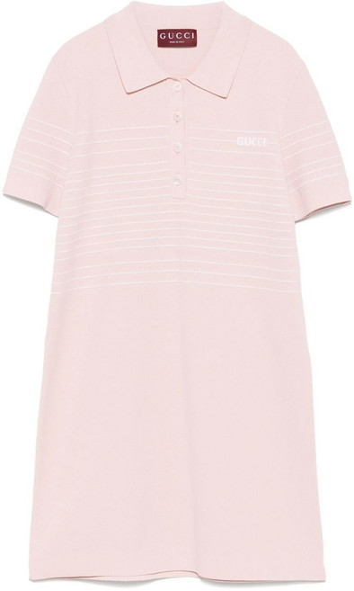 구찌 striped-detailing mini dress