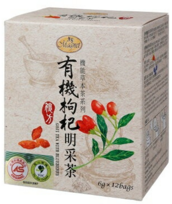 曼寧 有機枸杞明采茶, 6g, 1個, 12個裝