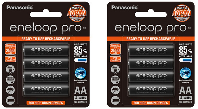 Panasonic eneloop pro AA 2550mAh 預充電 高容量充電電池, 2個