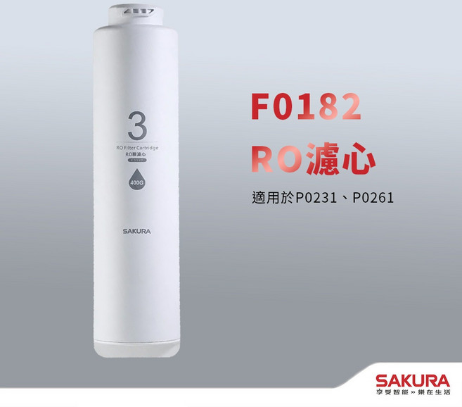 櫻花 F0182 RO濾心 適用於 P0231、P0261, 1個