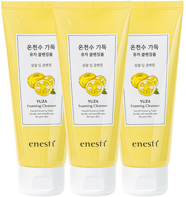 에네스티 온천수 가득 클렌징폼 상큼 유자, 140ml, 3개
