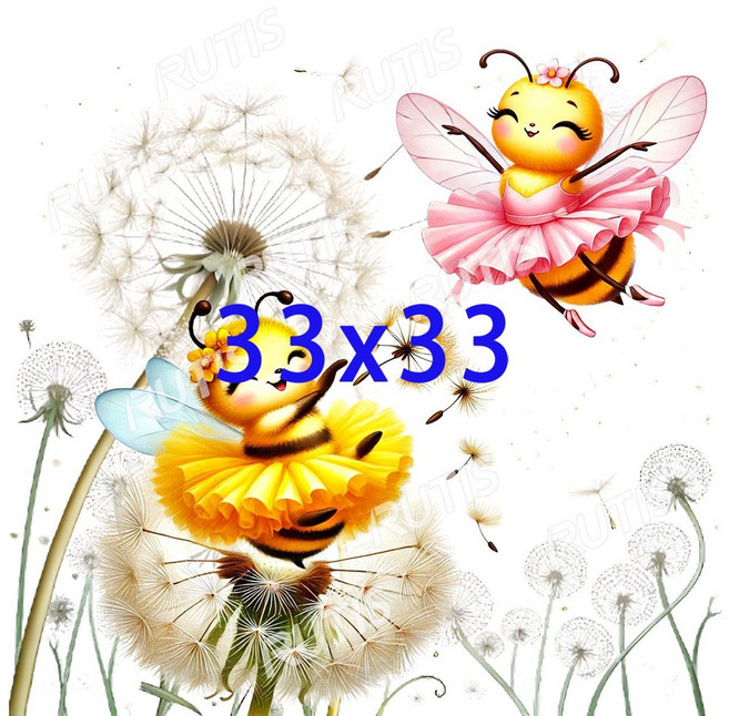 蝶谷巴特餐巾紙 33x33 四格圖, 1個, 33x33 大圖