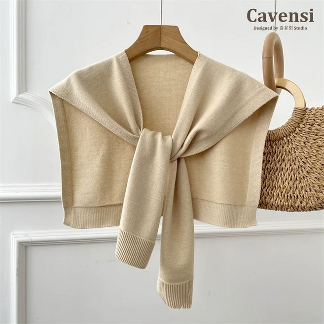 Cavensi 焦糖咖色 針織披肩