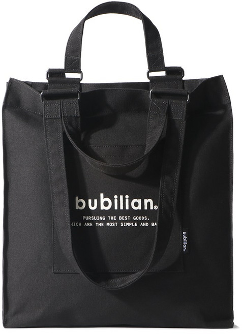 bubilian 雙提把Logo環保袋, 黑色
