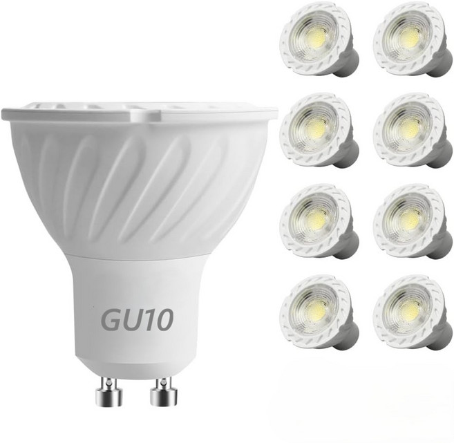 燈泡 60度光束角 節能省電 適用於多種燈具, GU10 7W 自然光, 1個