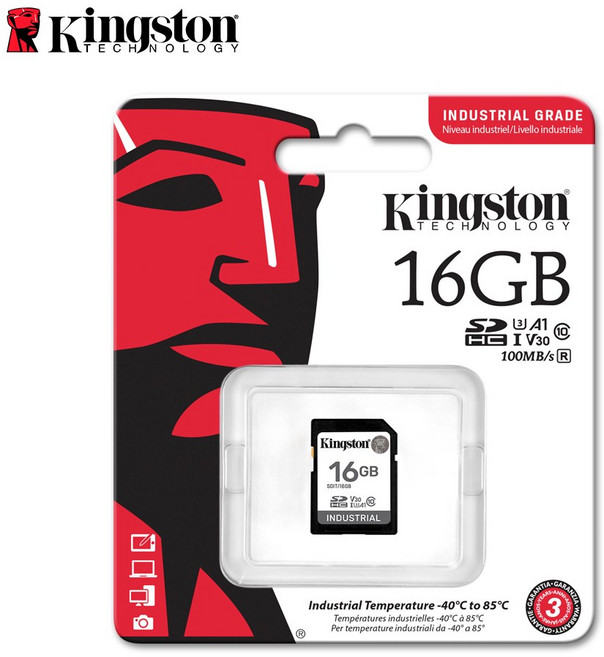 Kingston 工業級 SDHC 記憶卡 高耐用 A1 U3 V30 大卡, 1個, 16GB, 16GB