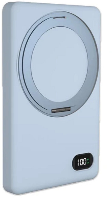 MCK 無線充電磁吸行動電源 20W 台灣製造 手機支架 Type-C USB A 快充, 寶寶藍