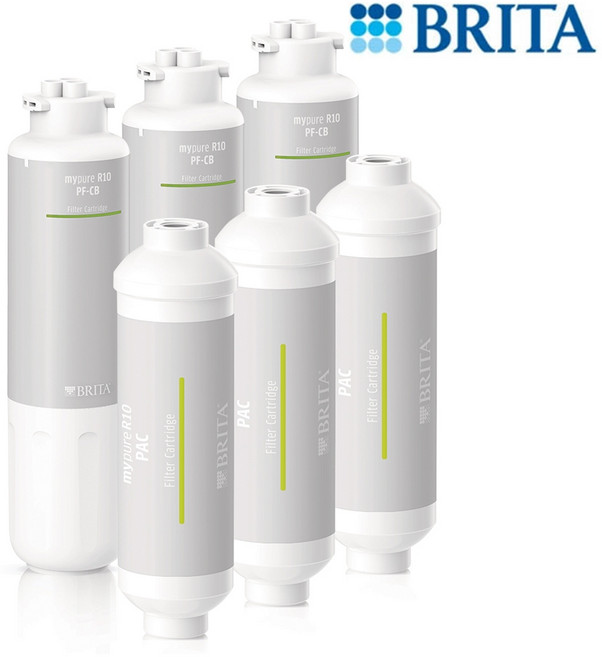 BRITA mypure R10 專用替換濾心 前置PF-CB濾心三支 後置PAC濾心三支 (共6支), 1個