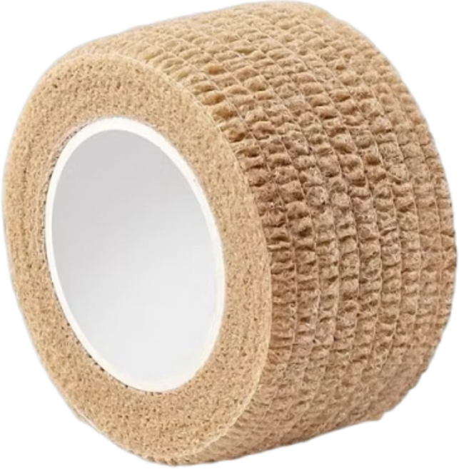 高彈力自粘纏繞繃帶 防燙防磨防水手撕繃帶 膚色2.5cmx2m, 膚色-2.5cmx2m, 1個