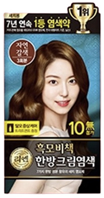 呂 Ryeo 韓方 染髮霜 3次用量, 自然棕色, 1個