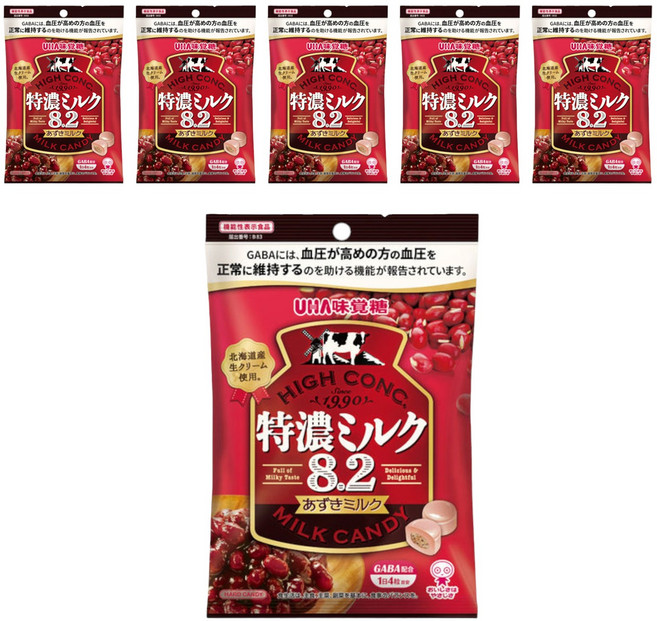 UHA 味覺糖 特濃牛奶8.2咖啡歐蕾GABA糖果, 6個, 93g