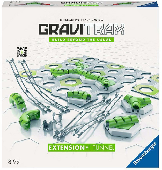 Ravensburger 維寶遊戲 Gravitrax重力球Tunnels機關 益智玩具 重力軌道 兒童玩具 親子互動, 1個, 綠色、灰色