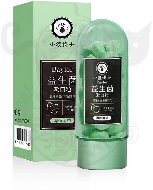 Baylor 益生菌固體牙膏 蜜桃甜蜜, 1個, 小渡博士固體牙膏 - 緑色(薄荷清香),訂單未滿99元不出貨【不含運費】